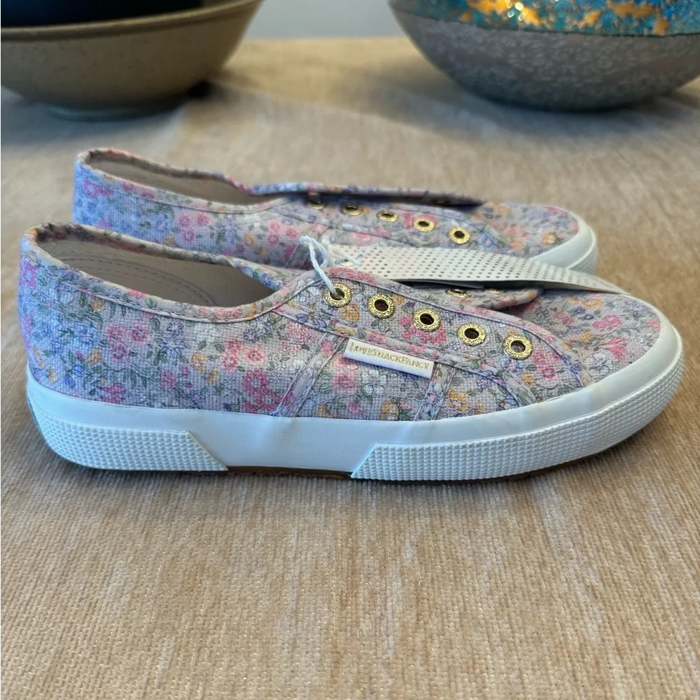 NWT! Superga X LOVESHACKFANCY Floral Canvas Sneakers, sz 4.5 - Picture 2 of 7
